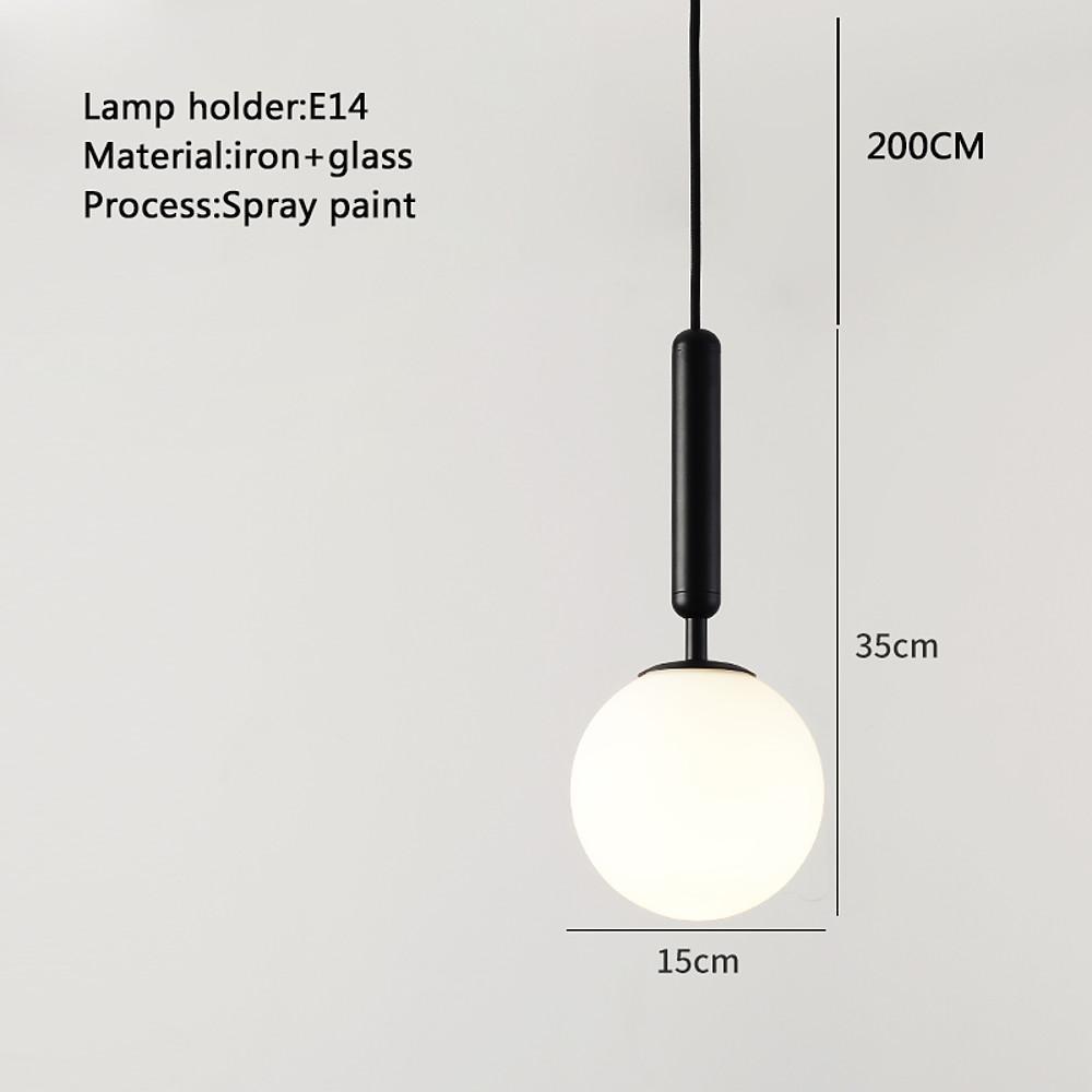 Glass Ball Shaped LED Electroplated Modern Pendant Light