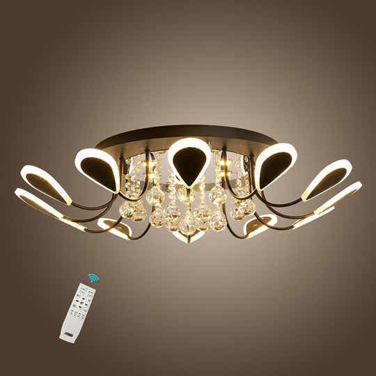 Creative Flower Shaped Dimmable LED Crystal Modern Ceiling Light