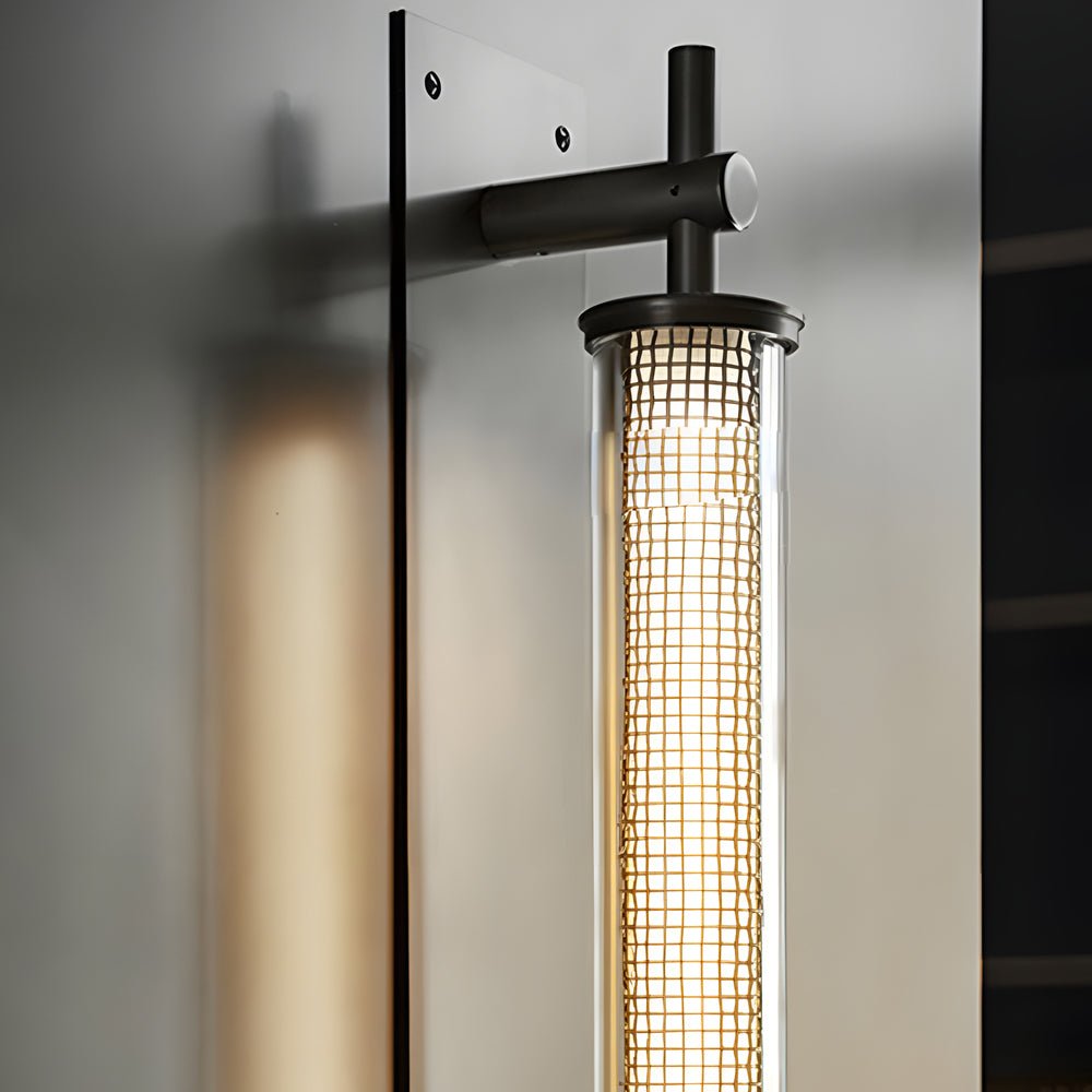Industrial Black Stainless Steel Long Metallic Tube Wall Light – 19.7'' Height