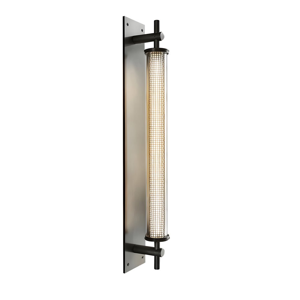 Industrial Black Stainless Steel Long Metallic Tube Wall Light – 19.7'' Height