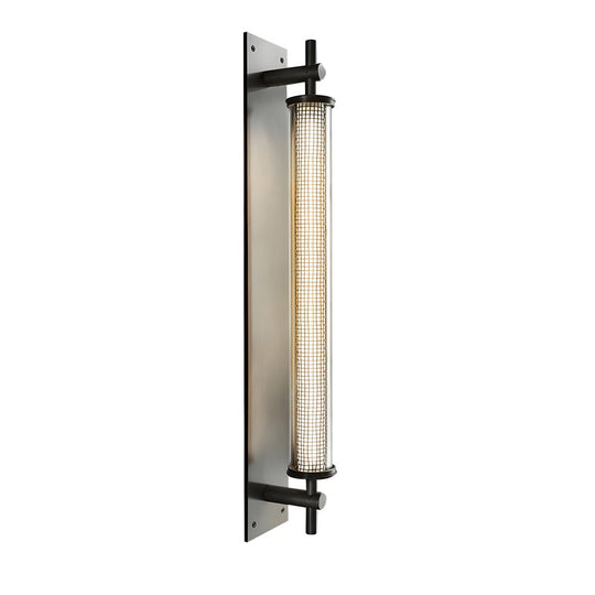 Industrial Black Stainless Steel Long Metallic Tube Wall Light – 19.7'' Height