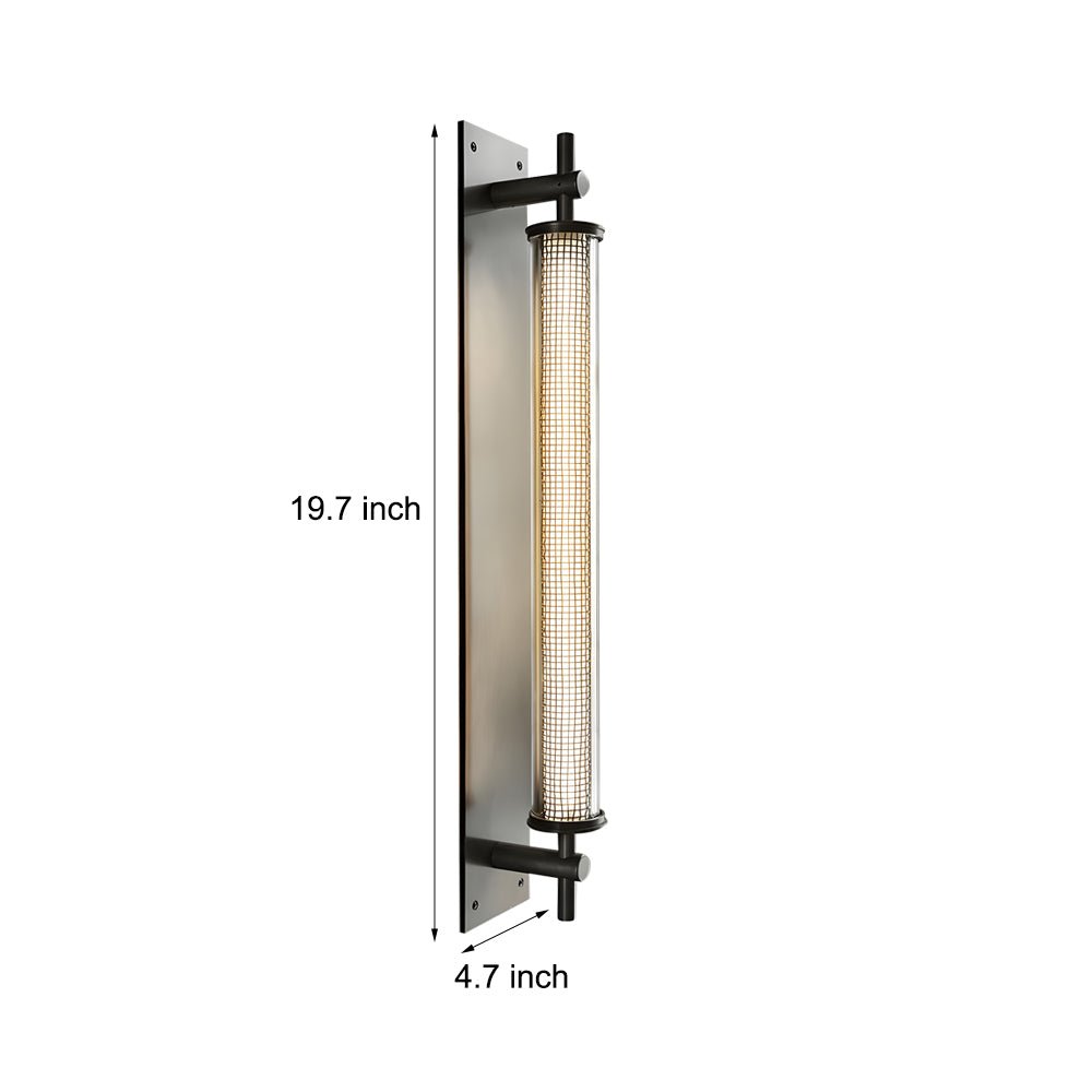 Industrial Black Stainless Steel Long Metallic Tube Wall Light – 19.7'' Height