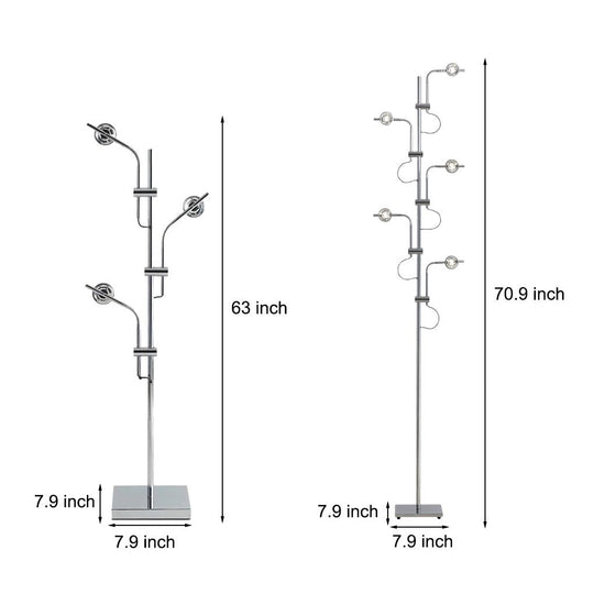 Industrial Chrome Multi-Angle Floor Lamp with Adjustable Heads
