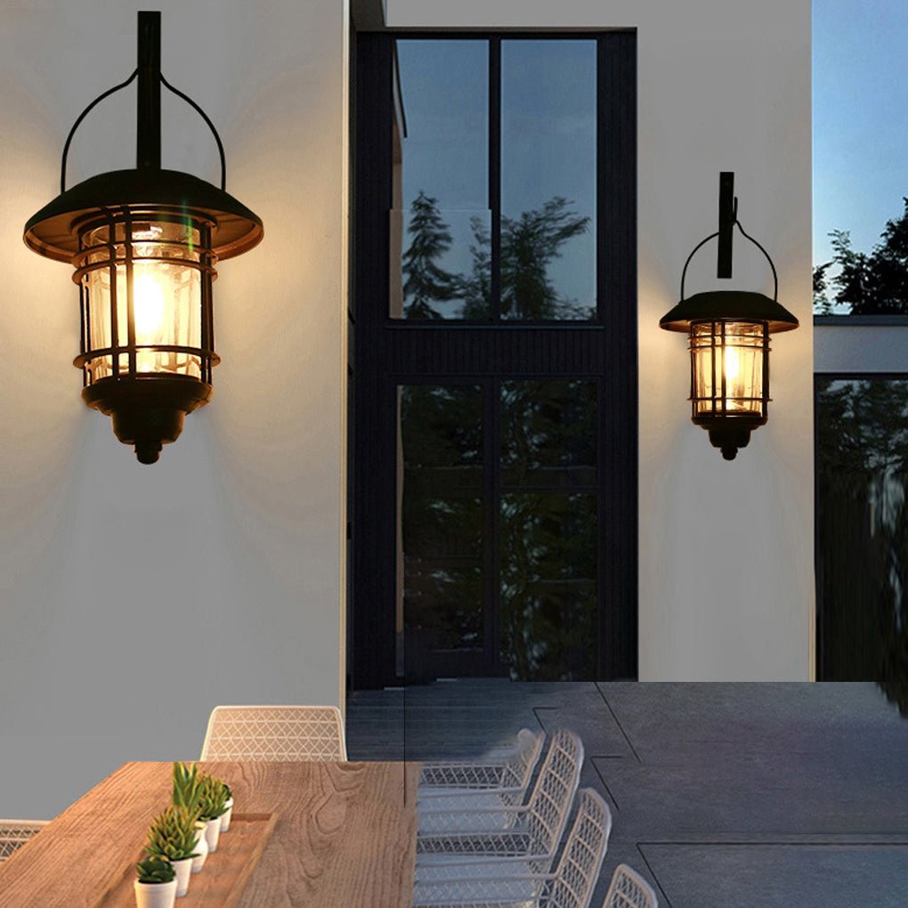 Industrial Style Solar Outdoor LED Wall Lamp