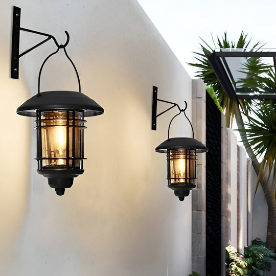 Industrial Style Solar Outdoor LED Wall Lamp