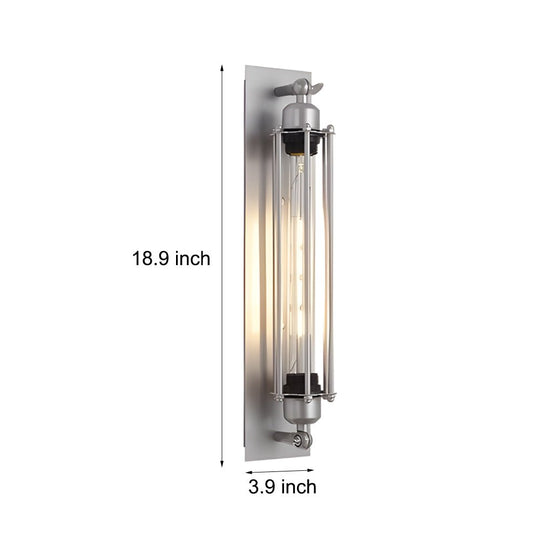 Industrial Vintage Flute Iron 1-Light Wall Lamp – Chrome