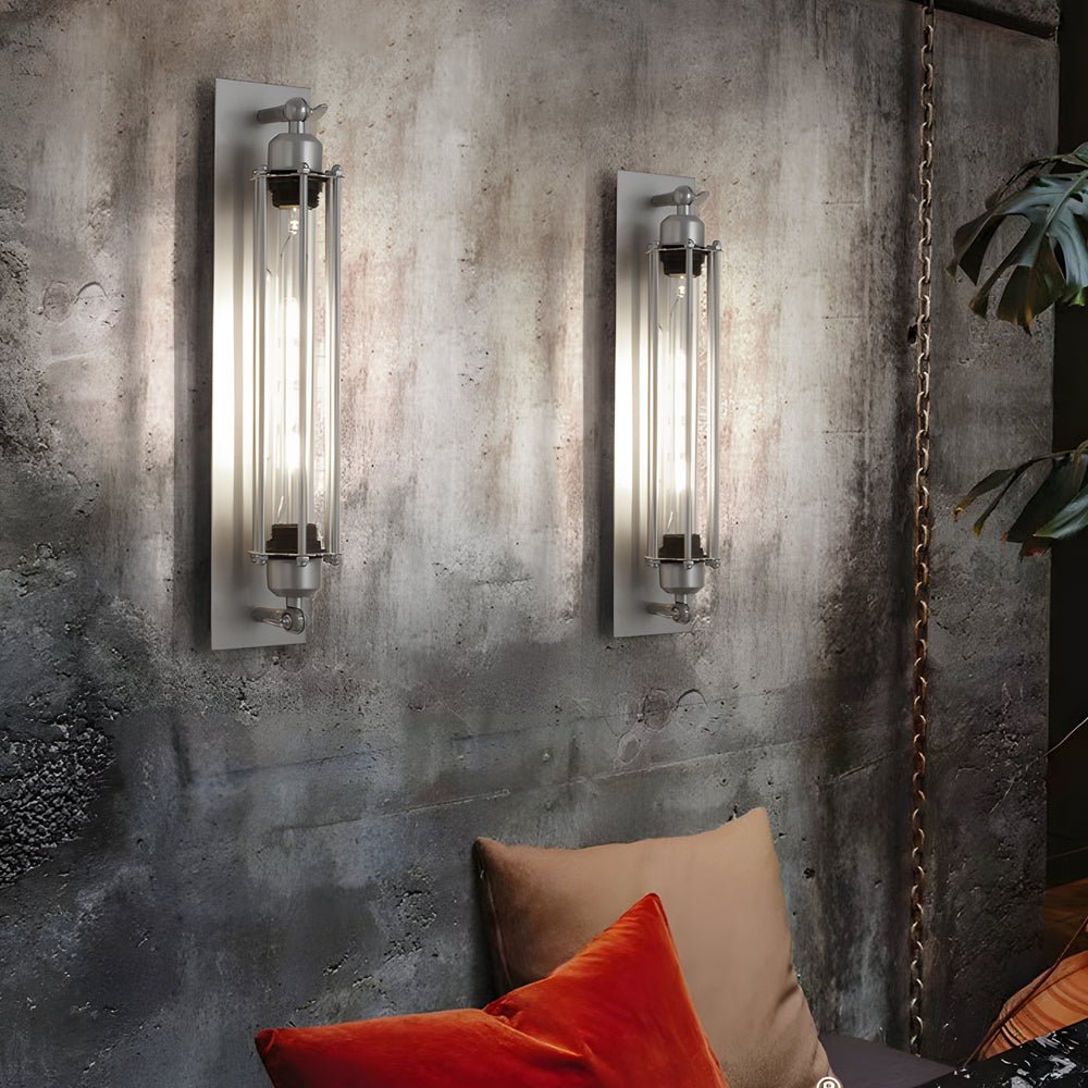 Industrial Vintage Flute Iron 1-Light Wall Lamp – Chrome