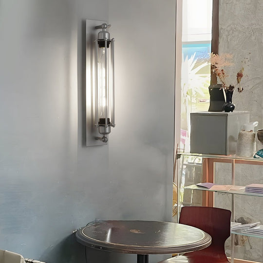 Industrial Vintage Flute Iron 1-Light Wall Lamp – Chrome
