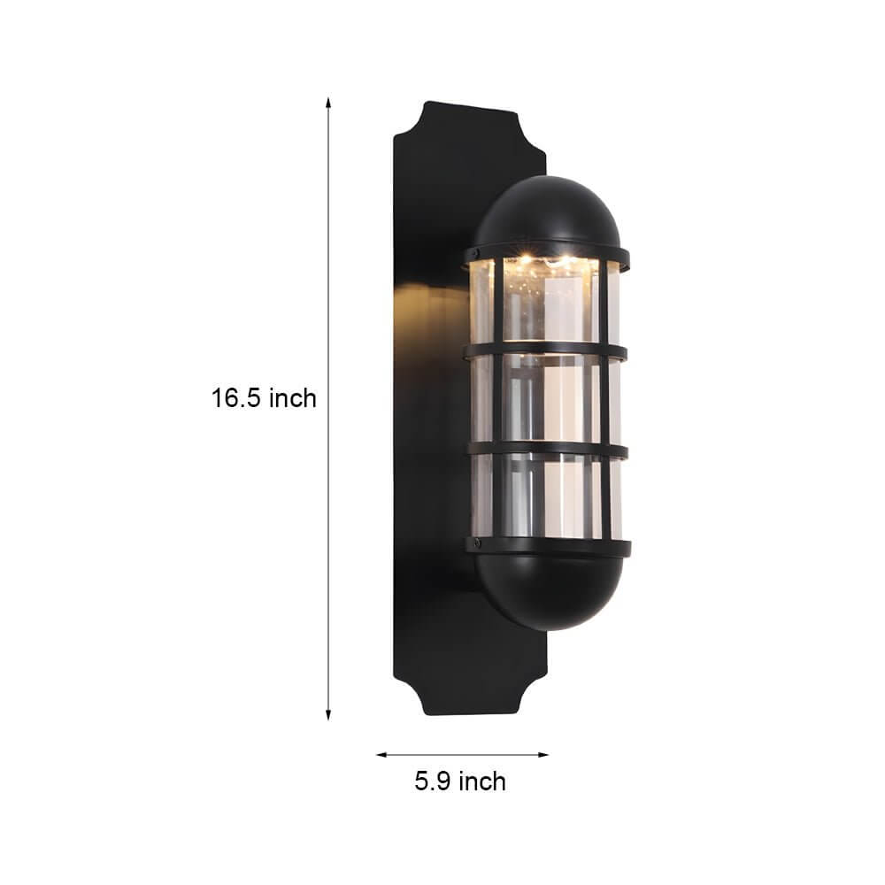 Retro Iron and Glass LED Sconce Light Inspired by Telephone Booth