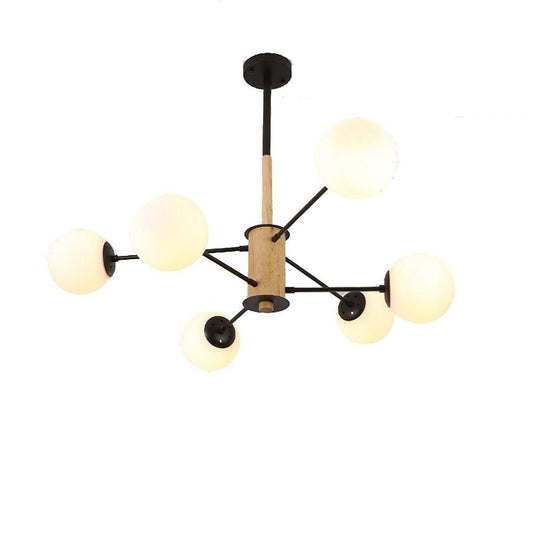Mini Style 6 Lights Glass LED Modern Sputnik Chandelier