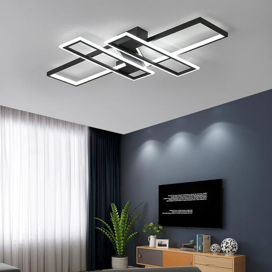 4 Rectangle LED Modern Ceiling Light Flush Mount