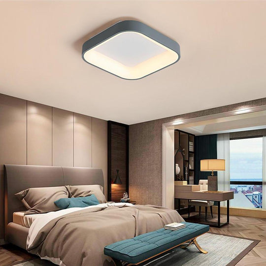 Square Shaped Modern LED Flush Mount Ceiling Light – Bedroom