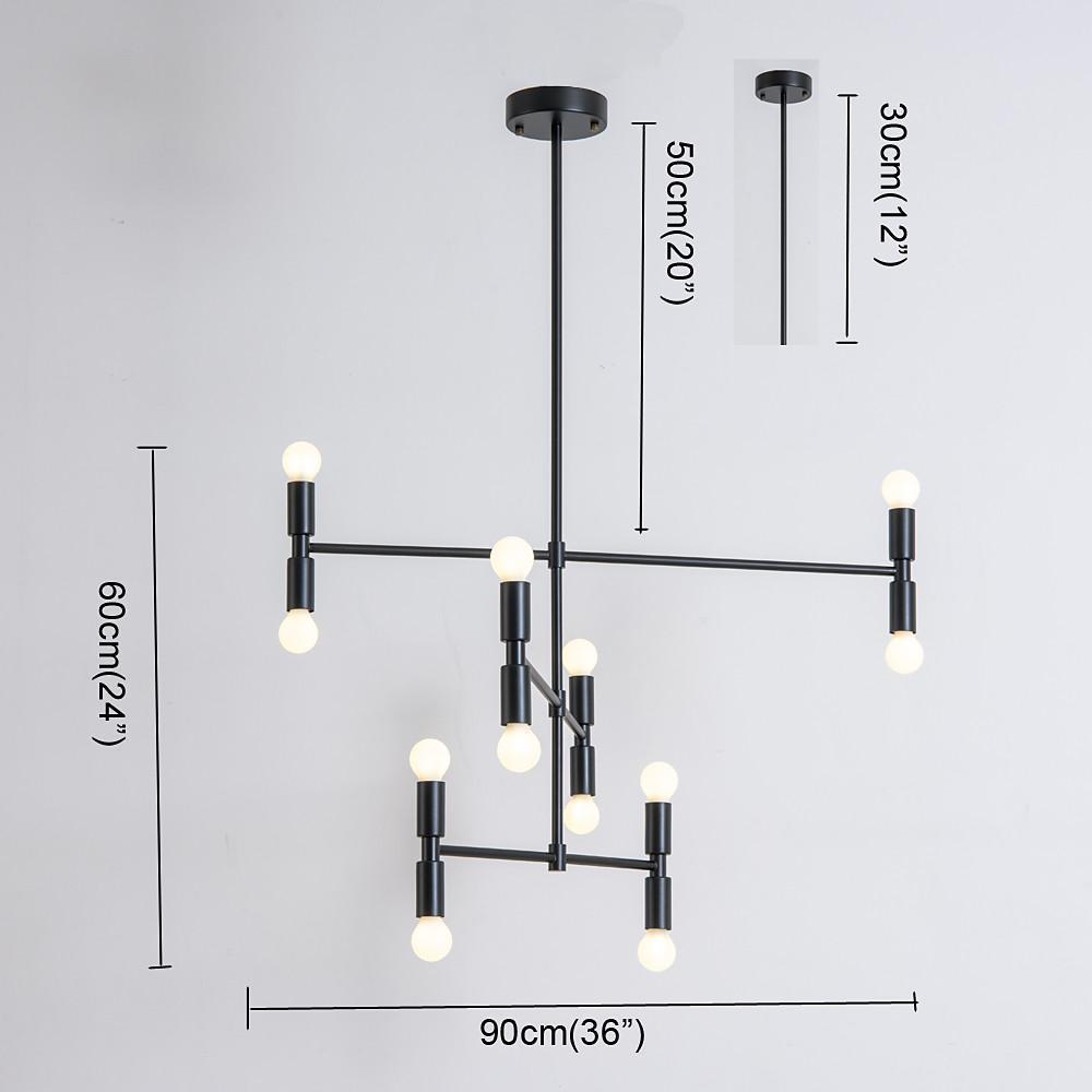 12-Light LED Electroplated Metal Adjustable Modern Pendant Light