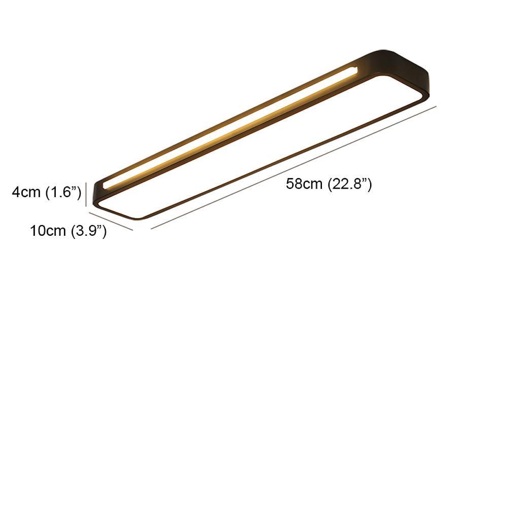 Rectangular Black/White Metal LED Flush Mount Ceiling Light