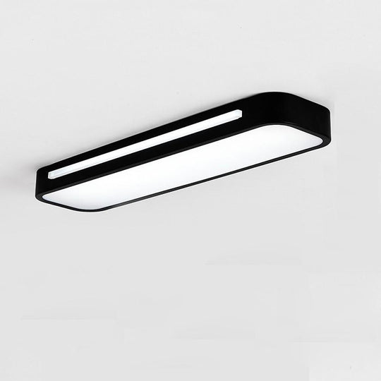 Long Oval – 19" 1-Light LED Flush Mount Minimalist Rectangular Ceiling Light