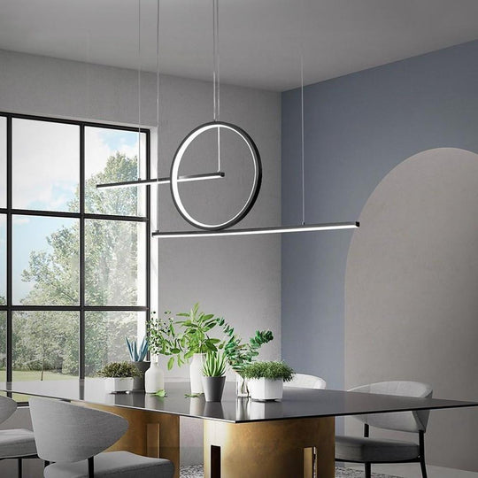 Circle Linear LED Modern Pendant Light for Dining Room