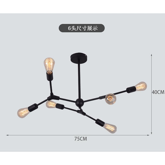 9 Light LED Irregular Design Metal Nordic Chandelier Pendant Light