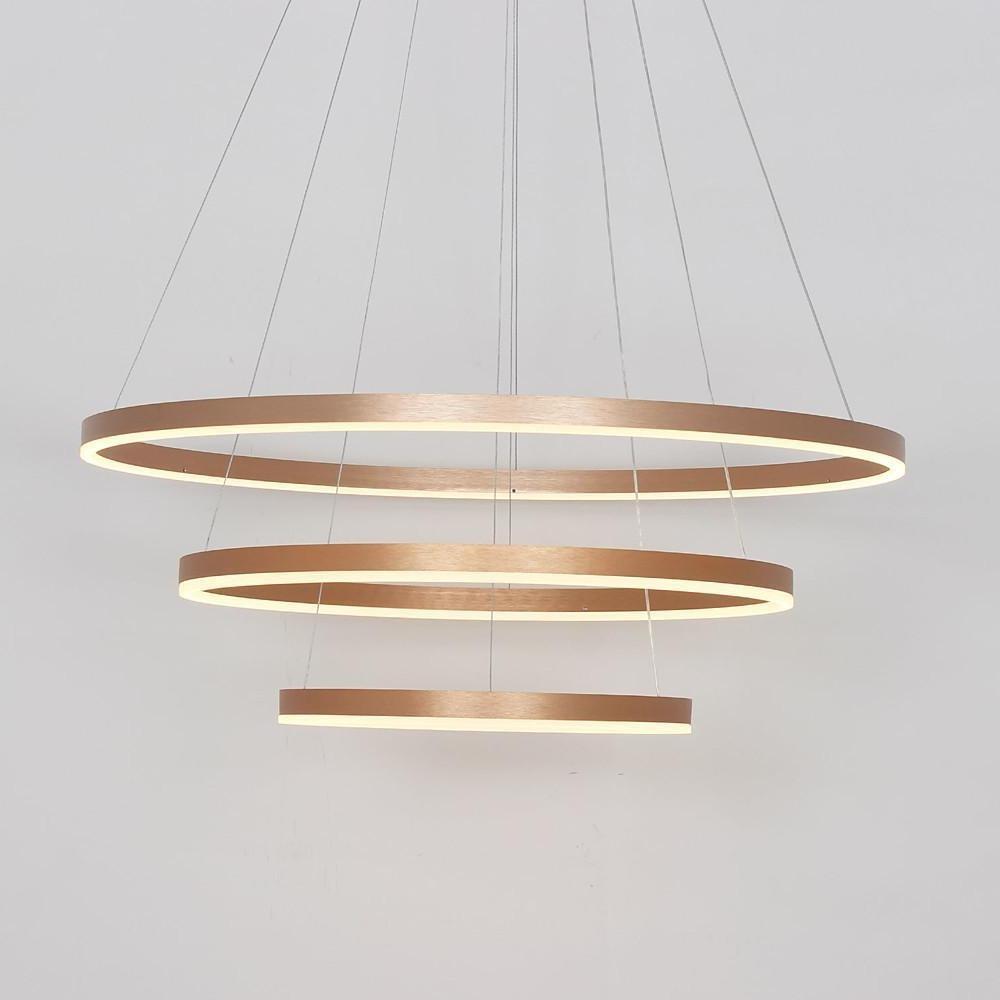 Three-Ring Chic Modern Metal Foyer LED Chandelier