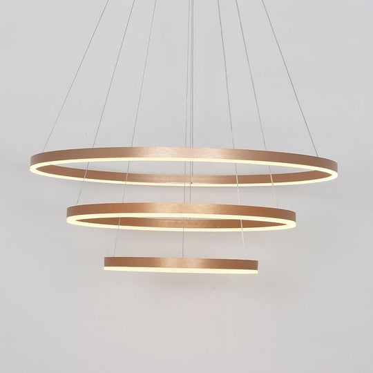Three-Ring Chic Modern Metal Foyer LED Chandelier