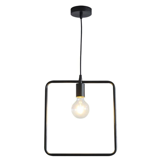 Metal Black and Gold Ceiling Light – Rounded Square Pendant