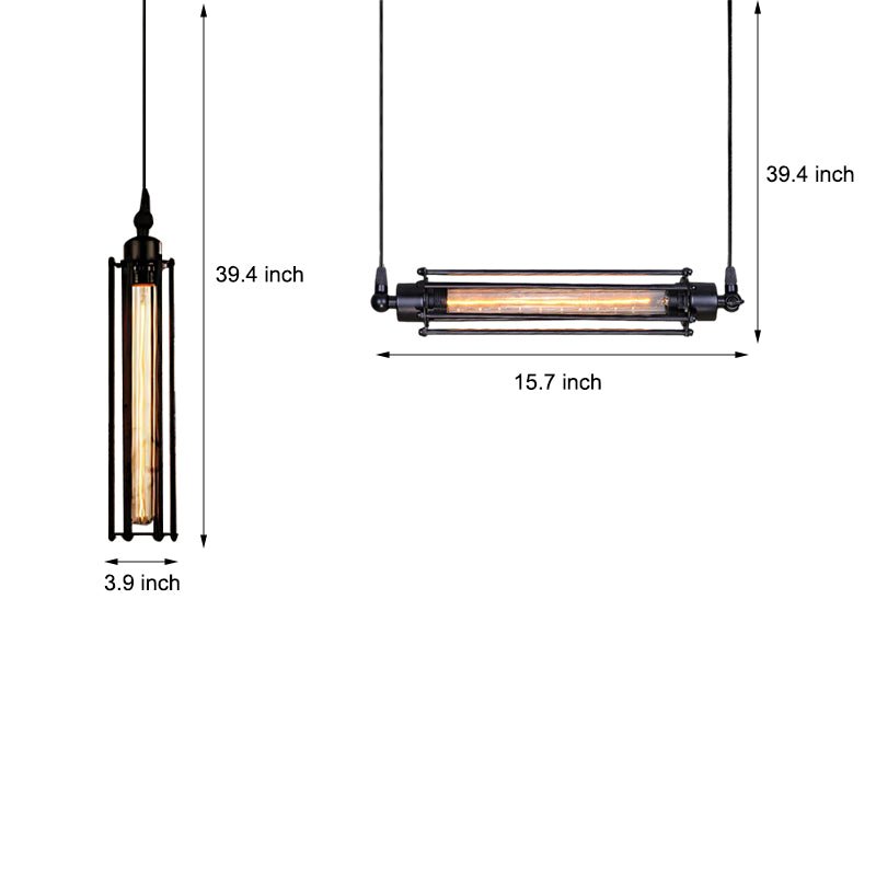 Iron Antique Flute Retro Industrial Style Pendant Light with Tungsten Bulb