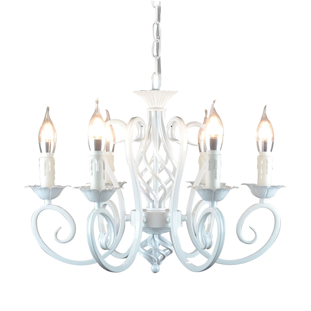 Iron Black Farmhouse Candelabra Chandelier with 6 Lights