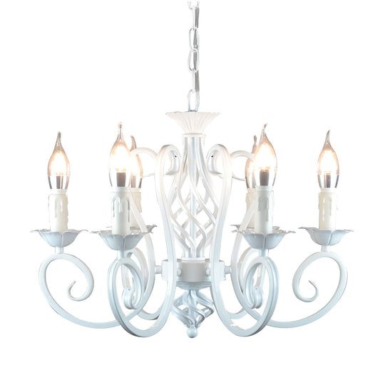 Iron Black Farmhouse Candelabra Chandelier with 6 Lights