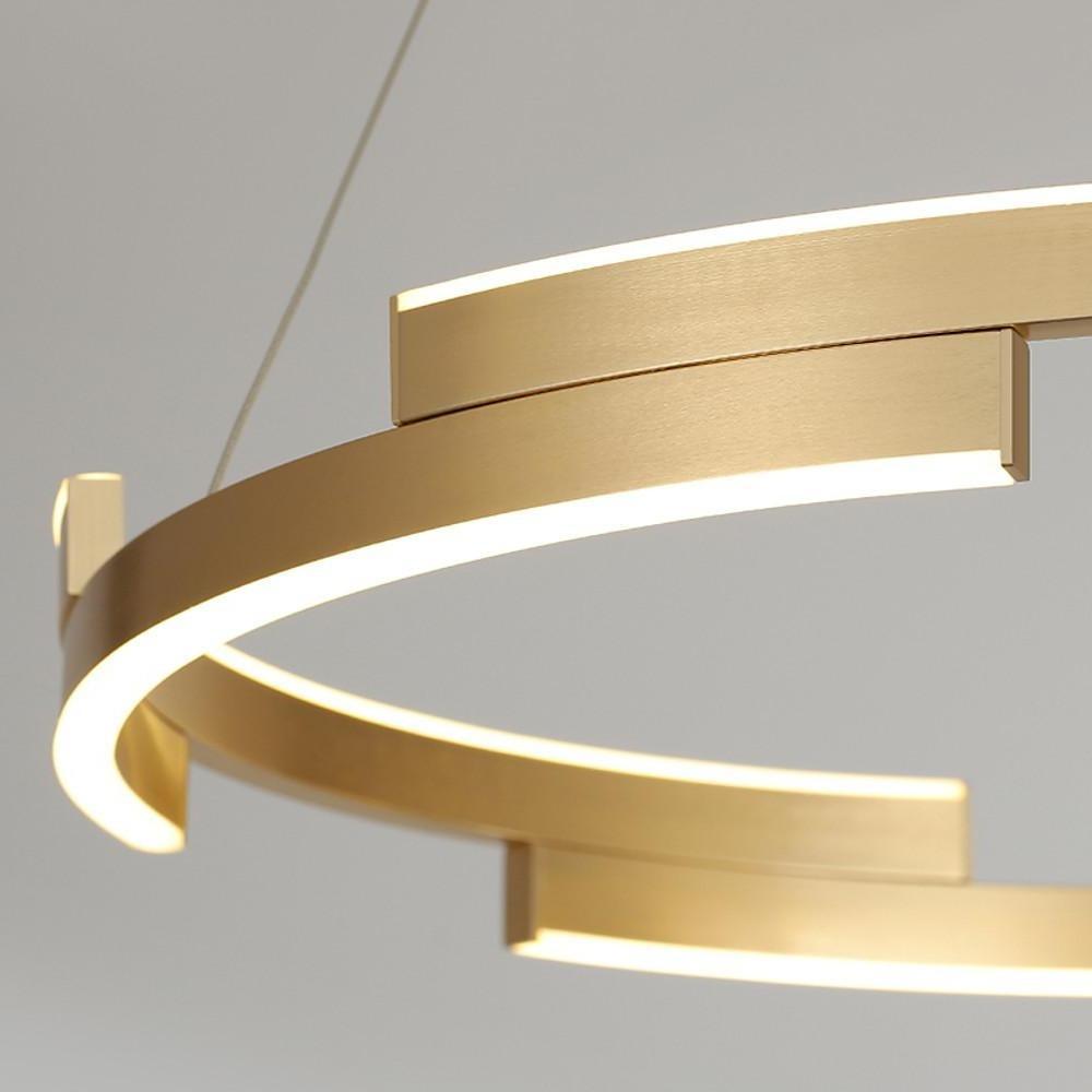 Interlocking Round Gold LED Modern Chandelier
