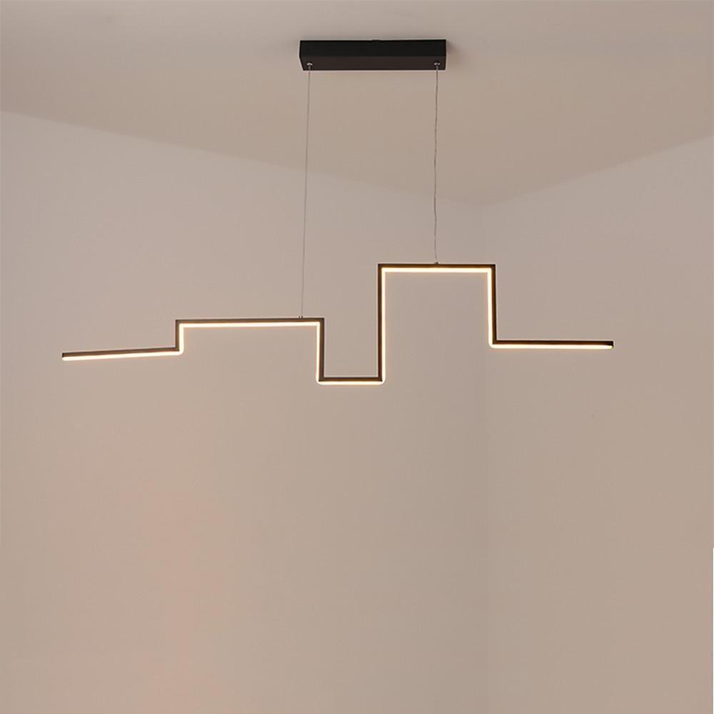Modern Irregular Linear Metal PVC LED Pendant Light