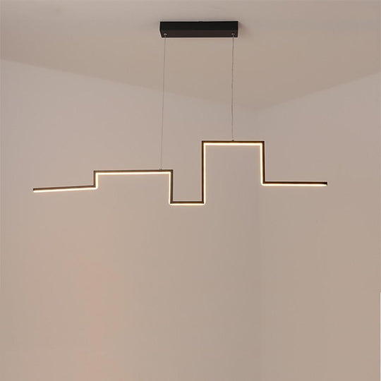 Modern Irregular Linear Metal PVC LED Pendant Light