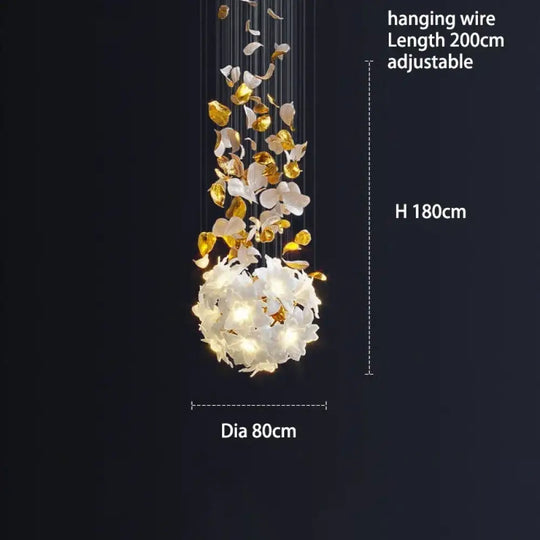 Glass Flower Chandelier – Luxury Staircase & Lobby Lighting