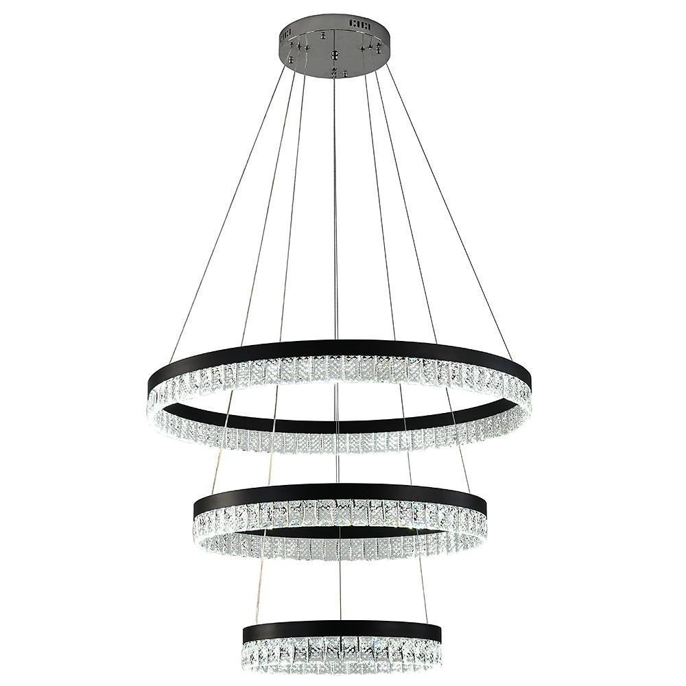 3-Tier Circles LED Crystal Modern Chandelier