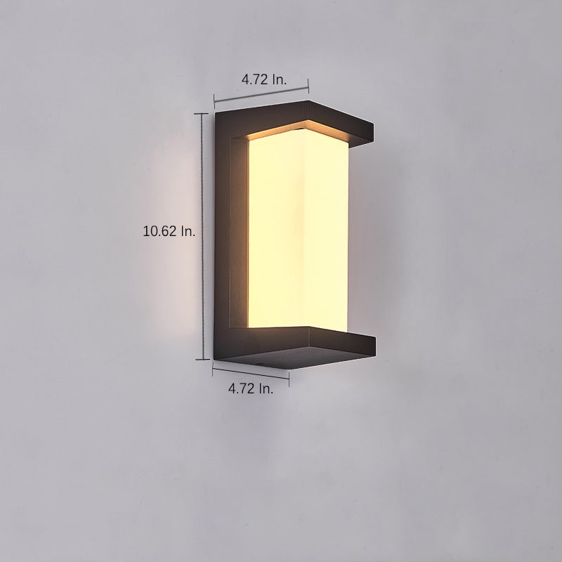 Creative Geometric Waterproof Black Outdoor Wall Light