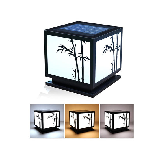 Geometric Acrylic Waterproof LED Modern Solar Outdoor Pillar Lamp
