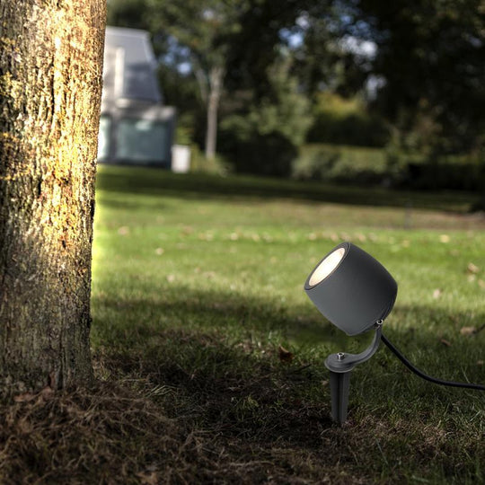 Round Aluminum LED Waterproof Outdoor Tree Spotlights – Gray