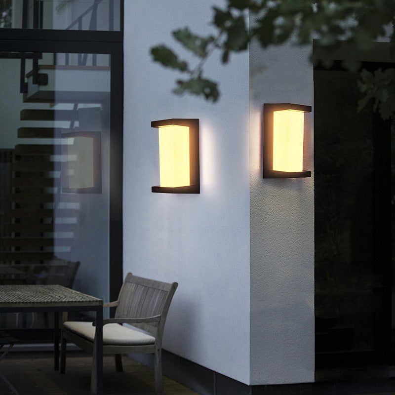 Creative Geometric Waterproof Black Outdoor Wall Light