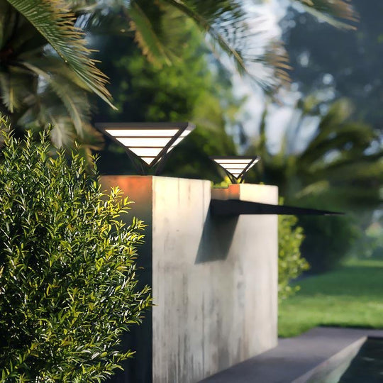 Geometric Aluminum Waterproof LED Modern Outdoor Post Lamp