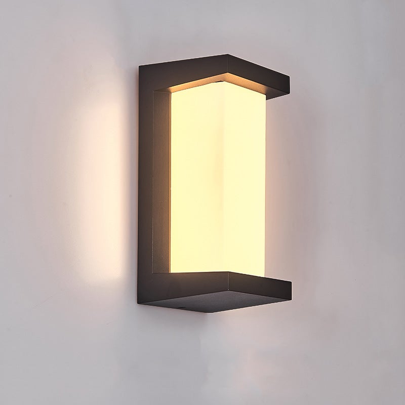 Creative Geometric Waterproof Black Outdoor Wall Light
