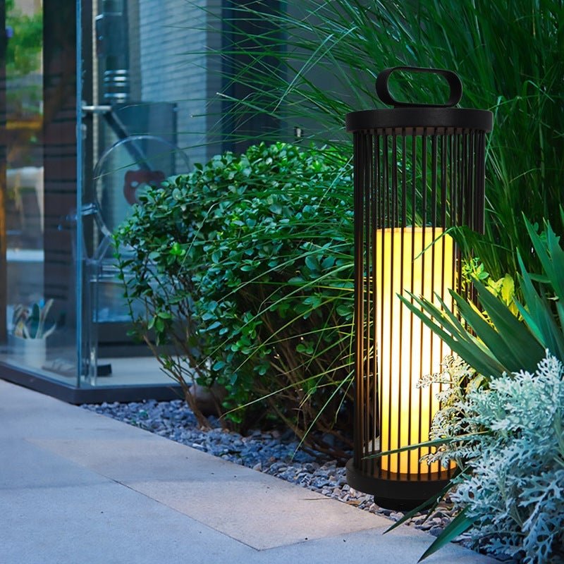 Cage Shape Retro Outdoor Lantern Lamp Black