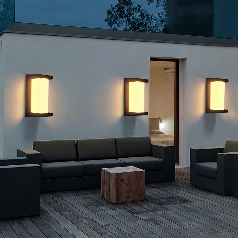 Creative Geometric Waterproof Black Outdoor Wall Light
