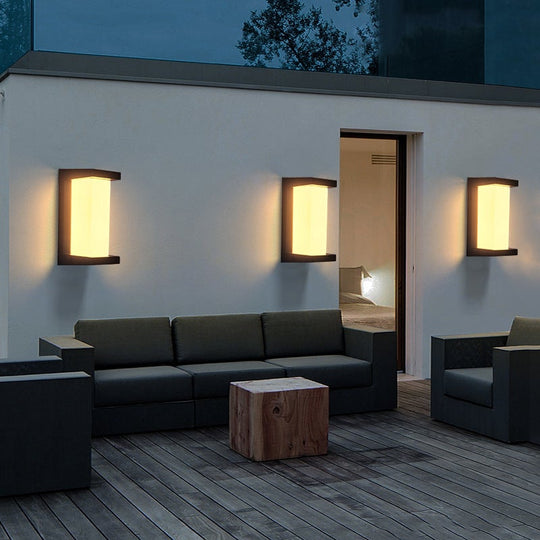 Creative Geometric Waterproof Black Outdoor Wall Light