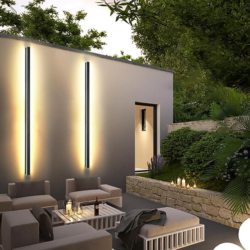 Long LED Linear Lights Dimmable RGB Black Minimalist Wall Lights