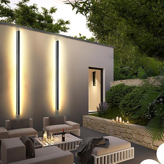 Long LED Linear Lights Dimmable RGB Black Minimalist Wall Lights