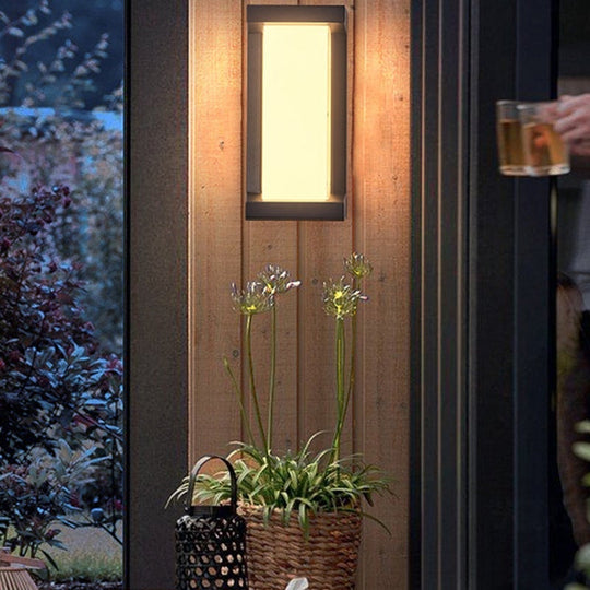 Creative Geometric Waterproof Black Outdoor Wall Light
