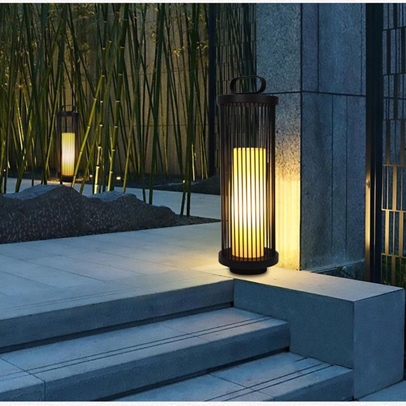 Cage Shape Retro Outdoor Lantern Lamp Black
