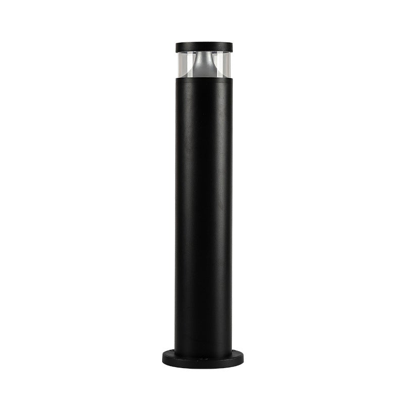 Round LED Outdoor Post Light – Waterproof Black Aluminum Yard Lamp