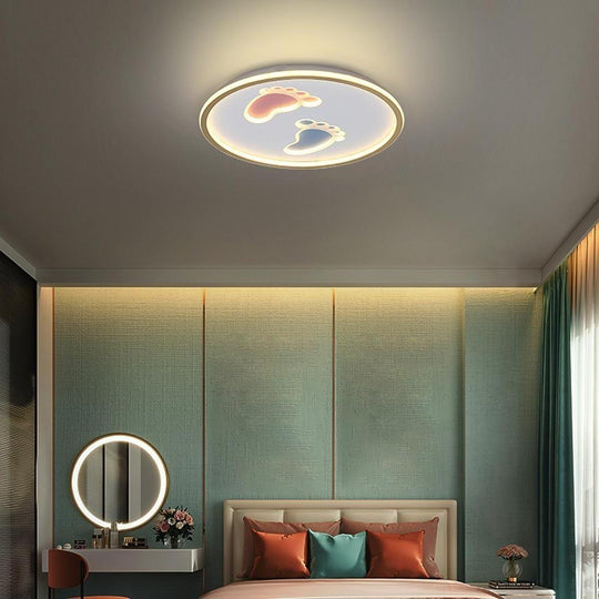 Feet Image Novelty Nordic Metal LED Flush Mount Ceiling Light
