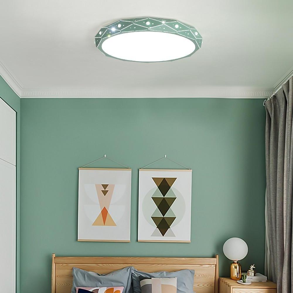 Circular Flush Mount Drum LED Ceiling Light – Modern Nordic Style