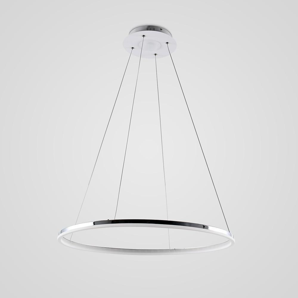LED Circular Brushed Nickel Modern Pendant Light with Remote