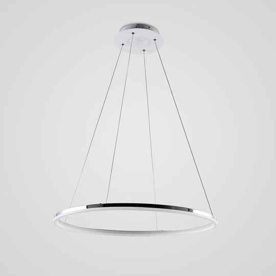 LED Circular Brushed Nickel Modern Pendant Light with Remote